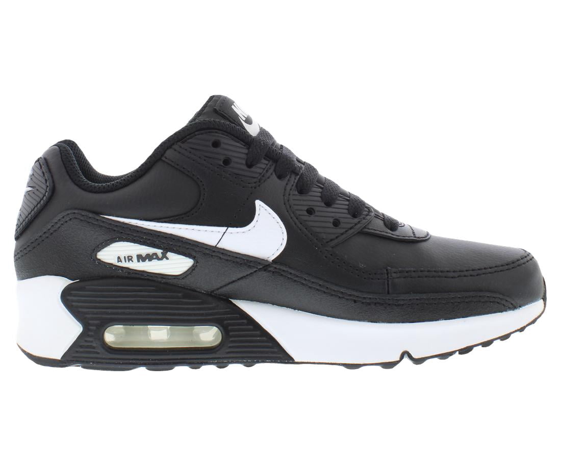 Nike Air Max 90 Leather GS Boys Shoes Size 6.5, Color: Black/White/Black