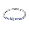 thumbnail image 2 of 11.43 CTW Round Cut Simulated Diamond & Tanzanite 14K White Gold Plated S925 Tennis Bracelet 6" Men's & Women's, 2 of 5