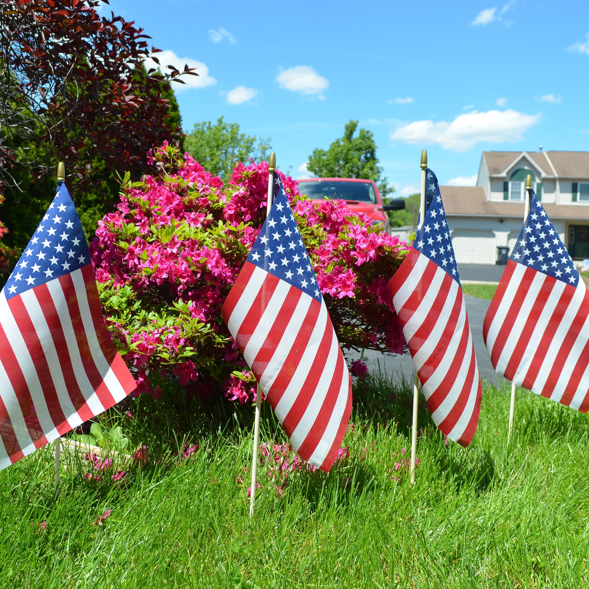 8x12in Polycotton Betsy Flags US Stick Flag, Wood Dowel