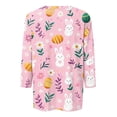 thumbnail image 5 of HAVUITYY Easter Printed Women's Sweaters, 3/68 Sleeve Crew Neck Womens Tops, Spring Going Out Easter Shirts for Women Wear & Gifts, 5 of 5
