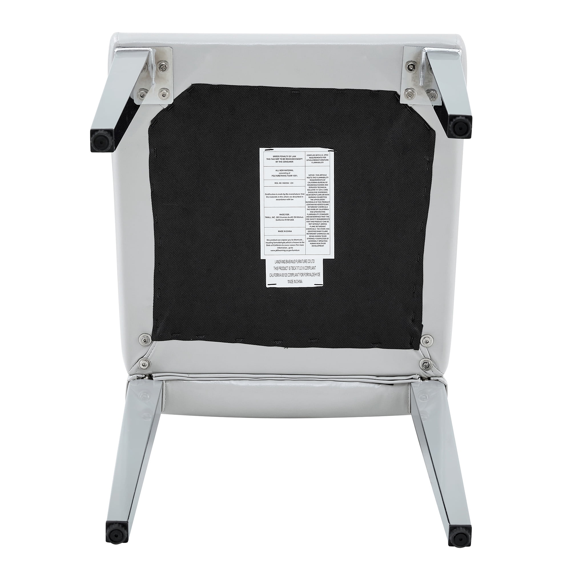 Sailvan PU Dining Chairs, 35 Inch Ergonomic Buckle Backrest with Silver Metal Legs