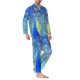 thumbnail image 2 of Balery Peacock Pijama para Hombre de Dos Piezas con Manga Larga, Conjunto de Dormir y Descanso Suave con Bolsillos-Small, 2 of 7