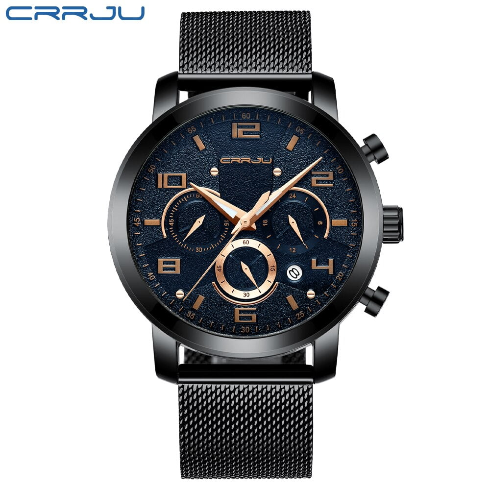 Relogio Masculino Mens Watches Chronograph Stainless Steel Waterproof Date Analog Quartz Fashion Business Wrist Watches for Men