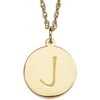 Personalized Honey Script Initial Gold-Plated Disc Pendant, 20"