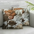 Creowell Brown and White Flowers Pillow Covers Vintage Brown Flowers