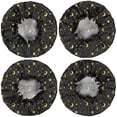 thumbnail image 2 of Shower Caps,Black Star Moon Pattern Waterproof Shower Cap for Women 4 Pieces,Double Reusable Hair Cover for Shower PEVA Elastic Stretch Hem, 2 of 7