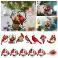 thumbnail image 6 of Twinkseal Easy to Hang Christmas Ornament Double-sided Printed Christmas Tree Pendant Priest Realistic Bird Decor with Letter Print Tag Hanging for Christmas, 6 of 8