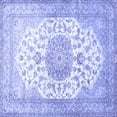 thumbnail image 1 of Ahgly Company Indoor Square Medallion Blue Traditional Area Rugs, 8' Square, 1 of 4