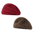 thumbnail image 1 of Boinas de cachemira, gorros de lana merino cálidos para mujer, gorro de punto de moda para invierno, 1 of 5