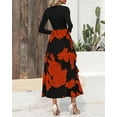 thumbnail image 4 of FreshPretty Womens Floral Maxi Dress Spring Summer Casual Crewneck Long Sleeve Ruffle Flowy Cocktail Wedding Guest Dresses, 4 of 7