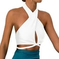 thumbnail image 1 of MIASHUI Débardeurs Aguichant pour Femmes Sans Manches Col Licou Dos Nu, Blanc, m, 1 of 5