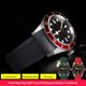 thumbnail image 5 of Correa de silicona especial para reloj Tudor Black Bay GMT 1958 con extremo curvo y hebilla plegable, correa de reloj verde, azul y roja de 22 mm, 5 of 5