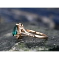 thumbnail image 5 of HeartsAndYou 2.1ct Natural Green Emerald Halo Stylish Engagement Ring 14k SOLID Rose Gold, 5 of 9