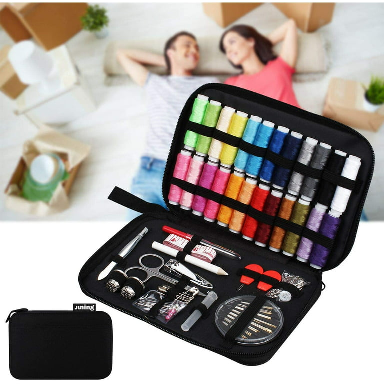 Premium Portable Sewing Kit With 130 Sewing Accessories And Carrying Case -  Includes Assorted Needles And 24 Spools Of Thread