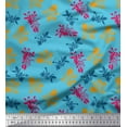 thumbnail image 1 of Soimoi Blue Viscose Chiffon Fabric Artistic Floral Decor Fabric Printed Yard 42 Inch Wide, 1 of 1