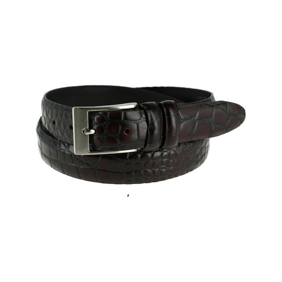 CTM Embossed Leather Croc Print Belt (Men)