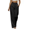 thumbnail image 2 of Mifsaly Womens Dress Pants for Work High Waisted Straight Leg Trousers Slim Fit Comfortable Business Casual Office Outfits with Pockets Black,XXL, 2 of 8