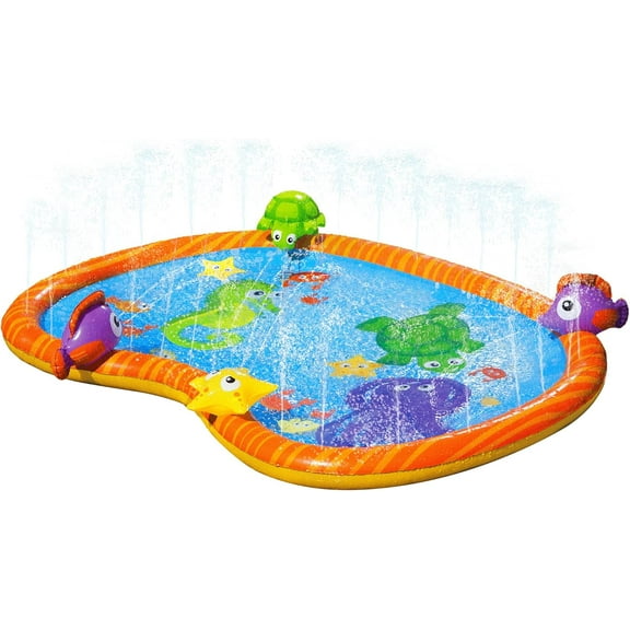 2025 New 58 Inch Sprinkle Friends Play Mat, Watermat Learning Pool
