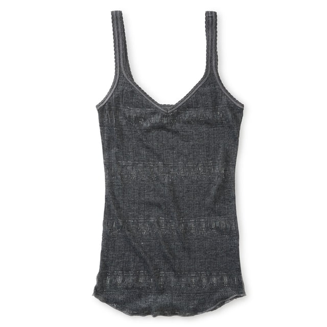 Camiseta Aeropostale Sin Mangas Malla Transparente Mujer Gris Extragrande