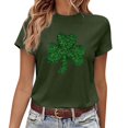 thumbnail image 1 of LUOGENLI T-shirts pour Femme pour Femmes T-Shirt à Col Rond à Manches Courtes pour la Saint-Patrick T-shirts Amusants pour Femmes T-shirts Graphiques T-shirts de la Saint-Valentin pour Femmes T-Shirt Graphique Saint-Patrick Vert Armée P, 1 of 4