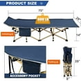 thumbnail image 3 of Slsy Folding Camping cot Folding cot, Camping Cot for Adults Portable Folding Outdoor Cot with Carry Bag for Outdoor Travel Camp Blue, 3 of 7