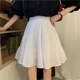 thumbnail image 2 of Minivestido blanco adelgazante de cintura alta Falda de talla grande Vestido mini plisado de corte A para mujer de Niche Vestido de verano de cintura alta de talla grande Sk, 2 of 5