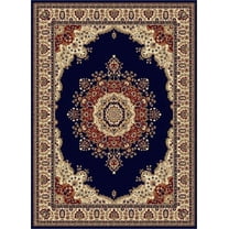Tayse Sensation Area Rug 4707 NAVY Traditional Navy Blue Medallion Circle 7' 10" x 10' 3" Rectangle