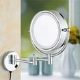thumbnail image 3 of Wall Mounted Makeup Mirrors, Folding Bathroom Vanity Mirrors with Magnification, with Switch Plug, 3 of 7