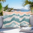 thumbnail image 4 of Abstract Wave Effect Outdoor Pillow Covers Pack of 2 Watercolor Blue Modern Art Waterproof Throw Pillow Covers Decorative Cushion Cases for Patio Garden Tent Balcony Couch 24x24 inch, 4 of 8