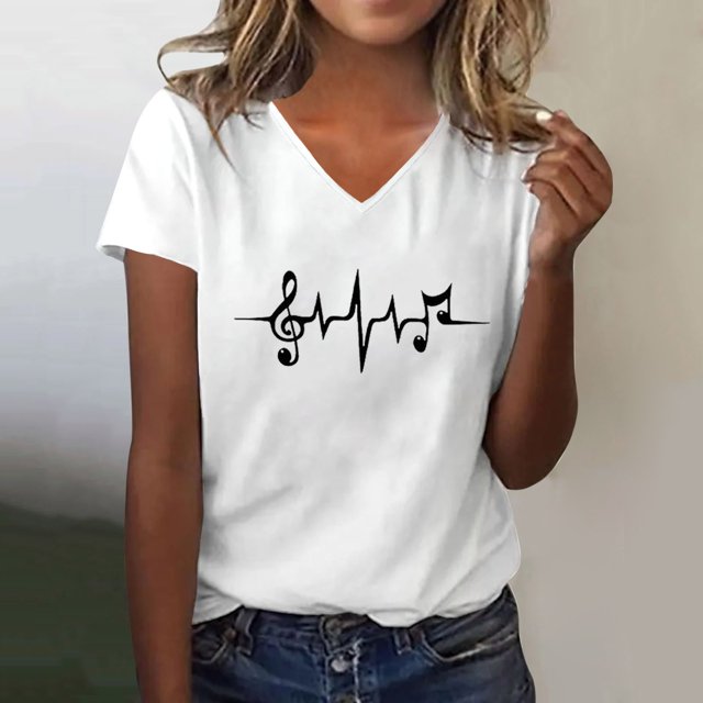 T-Shirt à Manches Courtes pour Femmes Seductiva Économies du Printemps Liquidation Hauts d'Été pour Femmes Mignon Cœur Graphique Col Rond Manches Courtes Coupe Régulière T-Shirt Décontracté T-Shirts T-Shirt Hauts