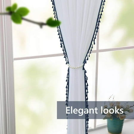 Fanshowsemi Sheer Navy Blue Curtains 84 Inch Length For Living Room Set 2 Panels Rod Pocket Window Coverings Faux Linen Nautical Masculine Ds Indigo Boys Bedroom De Canada Fanshowsemi Sheer Navy Blue Curtains 84, Navy Blue Sheer Curtains 84 Inch