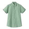 thumbnail image 4 of Cyber&Monday Deals Dyegold Linen Shirts For Men Short Sleeve Button Down Dressy Shirt Summer Casual Classic Beach Clothing Plus Size Cotton Top, 4 of 6