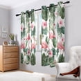 thumbnail image 7 of 2 Panels Set Blackout Curtains Thermal Insulated Sun Protection Room Darkening Drapes for Bedroom Flamingo and Tropical Leaves, 7 of 7