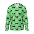 thumbnail image 1 of Balery alien cartoons Sudadera ligera de manga larga con capucha y protección solar UPF 50+ para hombre y mujer, ideal para pesca y running-Small, 1 of 7