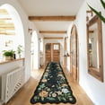 thumbnail image 3 of Moynesa 2'5''x10' Floral Runners for Hallways, 2.5x10ft Kitchen Runner Rug Ultra-Thin Soft Rug, Non-Slip Washable Rug Runner Stain Resistant Boho Rug Low-Pile Carpet Runner for Bathroom Bedroom,Black, 3 of 7