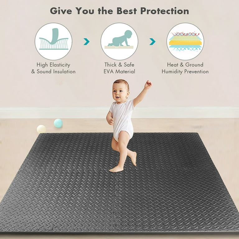 ● glowny ● 247 ULTIMATE MAT ★25SS Costway 12Tiles 1/2'' Puzzle Exercise Floor Mats w/EVA Foam