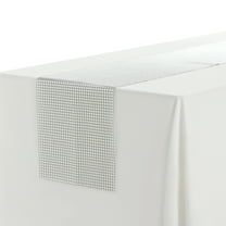 Unique Bargains 1 Pack Silver Table Flags Long Plaid Sequin Table Runners Silver 12"x108"