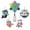 Blue, variant on Hallmark Disney Mickey Mouse and Friends Mini Christmas Tree Topper and Ornaments, Set of 5