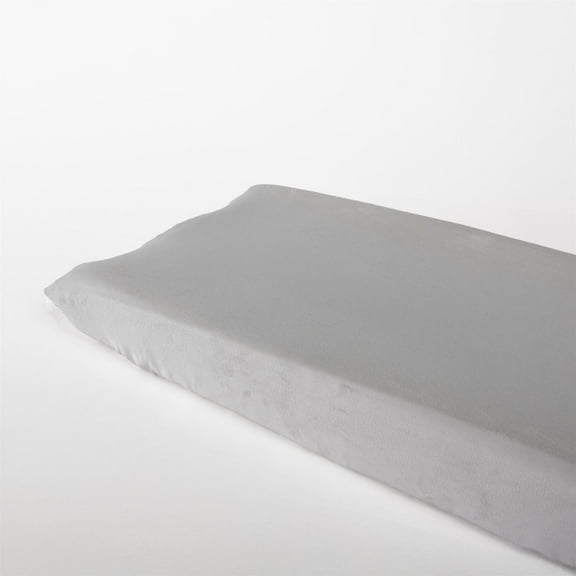 Rizzy Home  Velvet 16" X 32" Gray Solid Cotton Changing Pad Cover