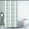 thumbnail image 1 of Dark Green Geometric Stall Short Shower Curtain,Waterproof Design and Polyester,Quick-Drying,Weighted Hem,Small Shower Curtains Set for Bathroom W 36 x H 72,Durable and Washable with 8 Hooks, 1 of 6