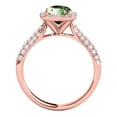 thumbnail image 3 of Mauli Jewels Rings for Women 0.95 Carat Diamond And Cushion Cut Green Amethyst Ring 4-prong 10K Rose Gold, 3 of 7