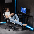 thumbnail image 6 of DELMANGO Ergonomic Video Game Chair with Massage Lumbar Support, Adjustable Headrest & Footrest, 90-135° Recline & 360° Swivel, White, 6 of 8