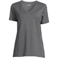 thumbnail image 5 of Lands' End Women's Petite Relaxed Supima Cotton V-Neck T-Shirt, 5 of 5