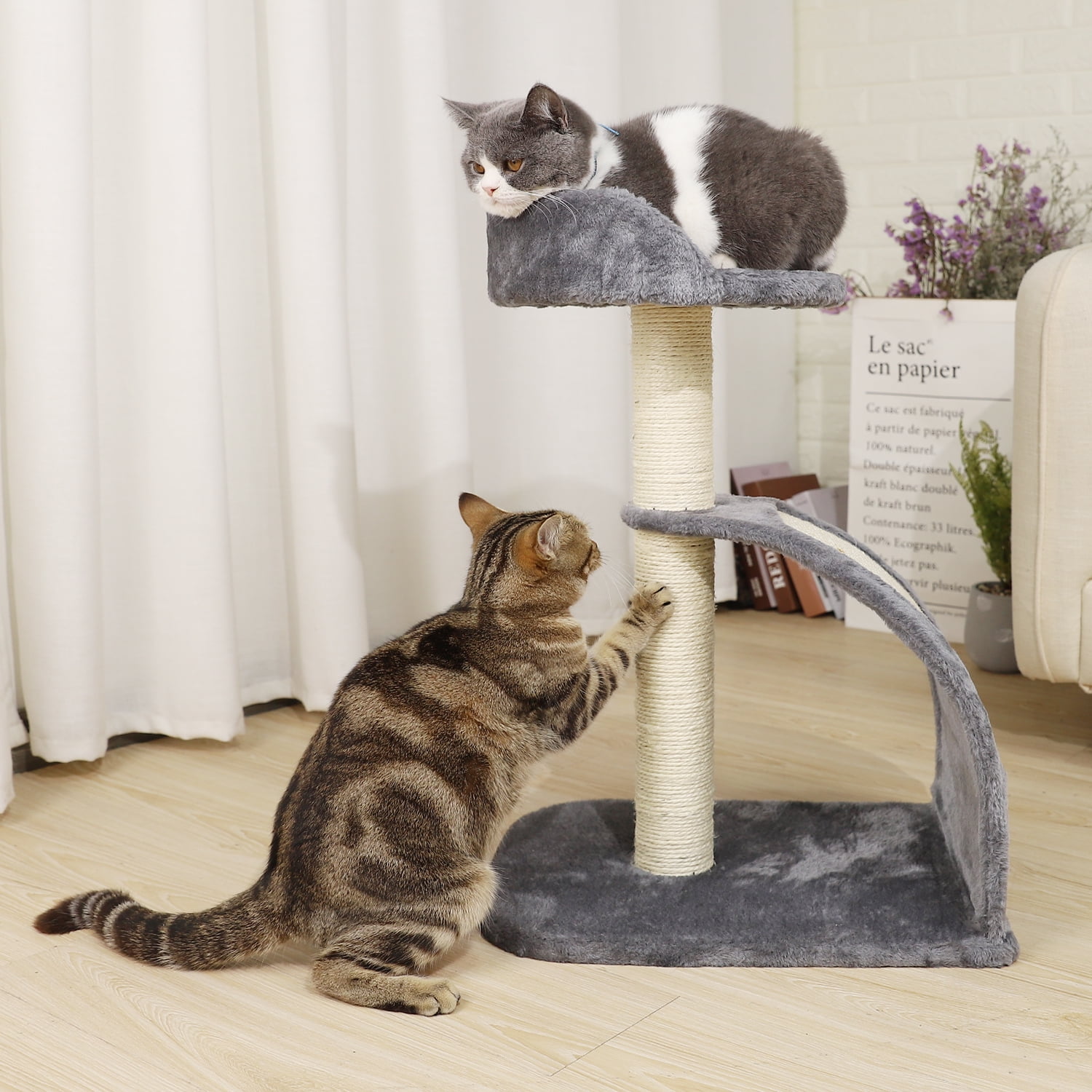 Kepooman Cat Tree, Cat Tower for Indoor Cats, Multi-Level Tall Cat Condo Furniture, Kitten Kitty Activity Center Cat Stand Climb House with Sisal-Covered Scratching Post and Pad, Brown Kepooman Cat Tree, Cat Tower for Indoor Cats, Multi-Level Tall Cat Condo Furniture, Kitten Kitty Activity Center Cat Stand Climb House with Sisal-Covered Scratching Post and Pad, Brown