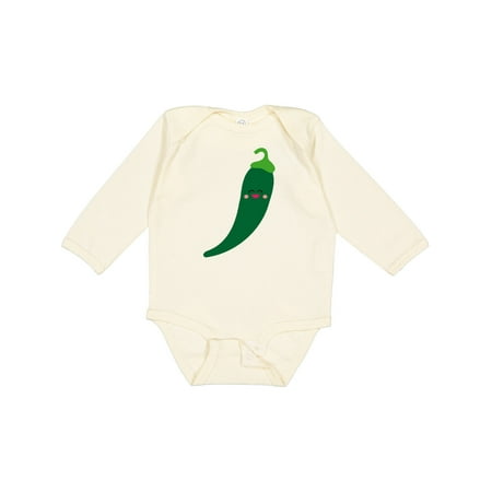 

Inktastic Green Chili Pepper Kawaii Boys or Girls Long Sleeve Baby Bodysuit