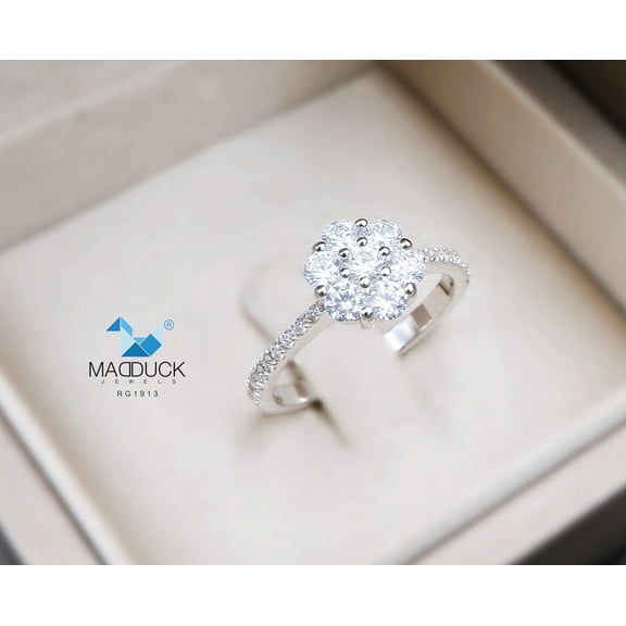 Cubic Zirconia / Sterling Silver 925 Ring / Rhodium plated Nickel-Free / MadDuckJewels RG1913 / Thailand Jewelry