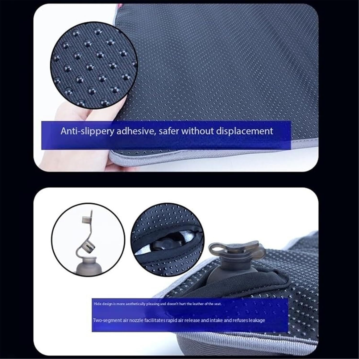 Air Inflatable Travel Seat Cushion, Portable Breathable Comfort Cushion, 56 Air Bubble Design for Airplane, Car, Office Chairs & Home Living – Lightweight & Ergonomic Support,18” x 16” (Blue)