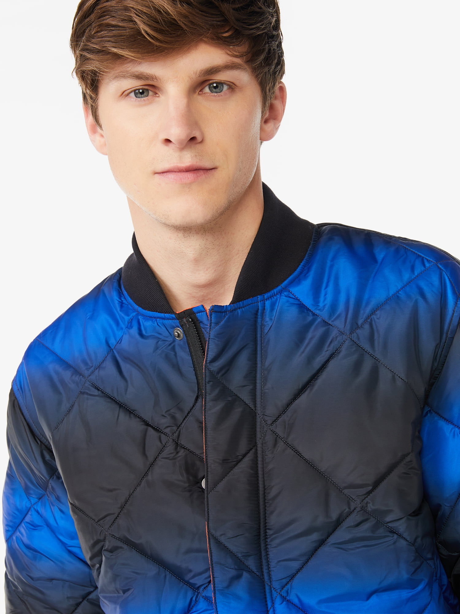 Free Assembly Men's Diamond Quilted Bomber Jacket