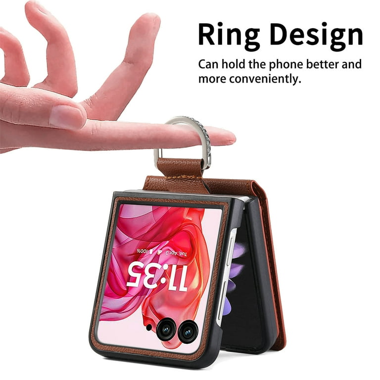 Étui Portefeuille Motorola Razr Ultra 2025 / Razr 2024 - Rabat, Fermeture éclair, Lanière