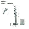 thumbnail image 1 of 100PCS Pocket Hole Screws Coarse Thread Self-Tapping Fasteners for Woodworking, 1 of 7